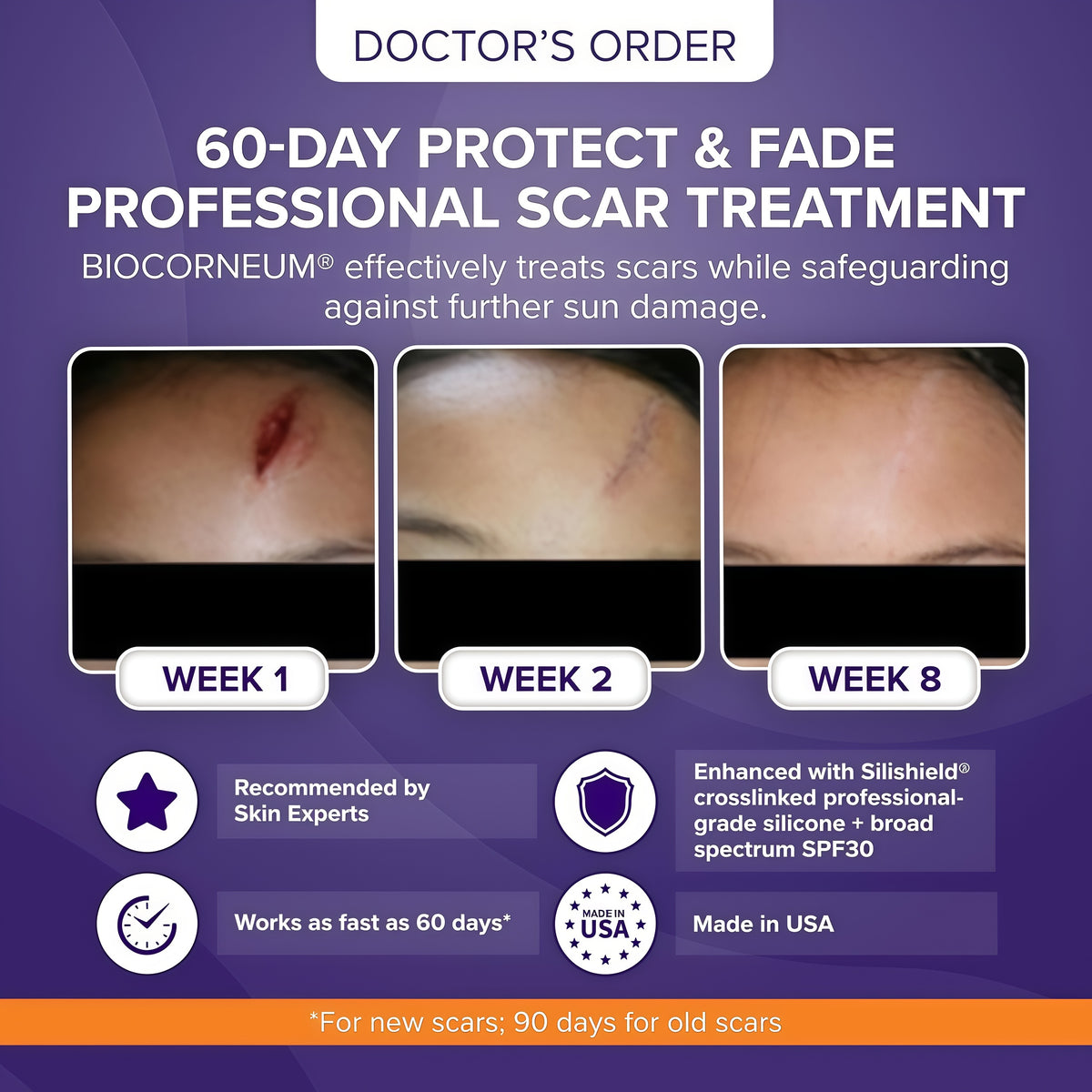 Biocorneum Silicone Scar Gel with SPF 30, Fast-Drying Scar Cream, 10g